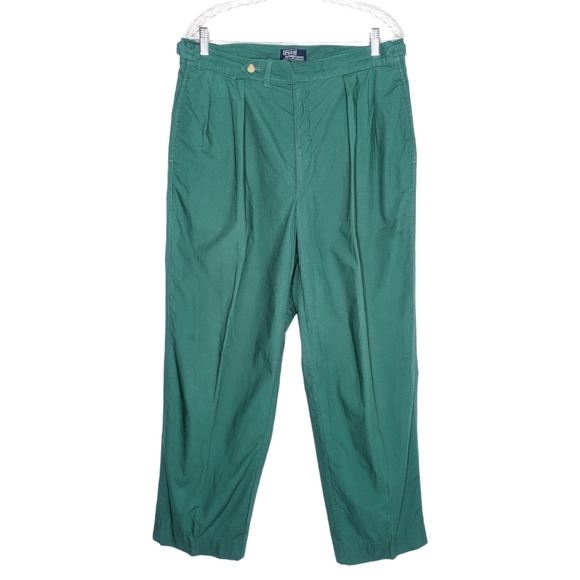 Vintage Polo Ralph Lauren Men's Green Lightweight Cotton Chino Pants 34x34 - Picture 2 of 9